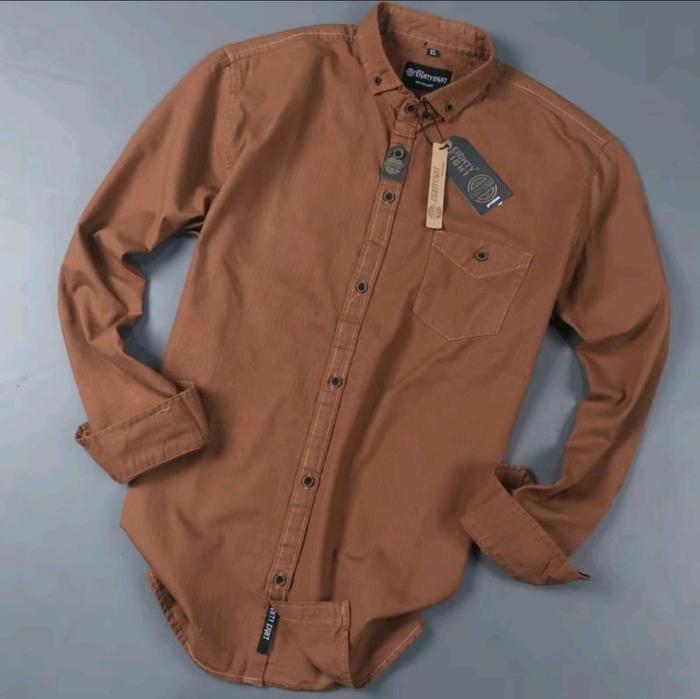 Kemeja flanel polos mustard / kemeja polos brown / kemeja polos 88 / kemeja putih kotak kotak / flan
