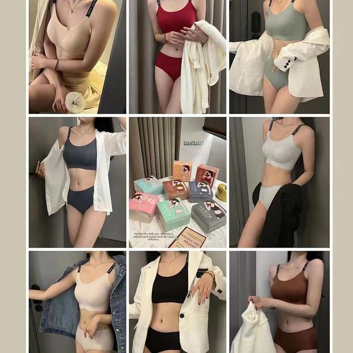 Luxurious V07 Jelly Support Latex Bra Set Women'S Underwear English Strap Seamless Comfortable Breat