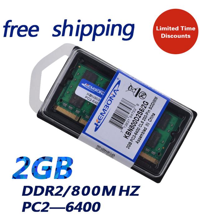 KEMBONA factory price notebook laptop pc6400 ram ddr2 2GB 800mhz