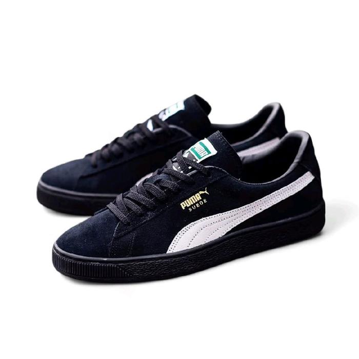 SEPATU PUMA SUEDE BLACK LIST WHITE