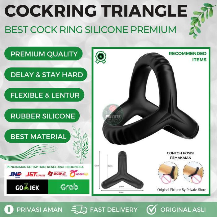 Best Seller COCK RING TRIANGLE SILICONE - Cincin Triple Alat Jepit Vital Pria Kuat Tahan Lama Bahan 