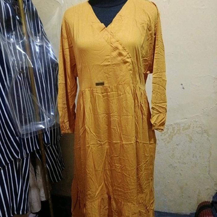 Gamis Bahan Rayon Twil LD 110 MIDI Dress - Panjang 135 cm - Muslim Wanita Dewasa