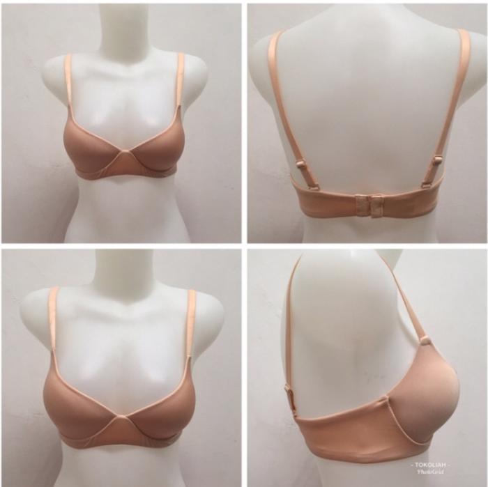 Bra seamless - tanpa kawat - push up bra - cream, 32A