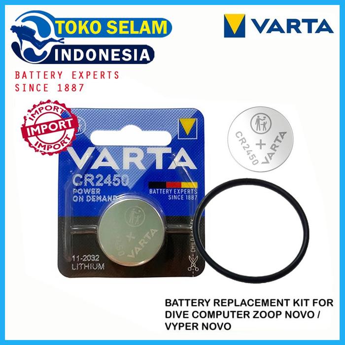 Batteries Battery Replacement Kit Varta CR2450 Oring Dive Comp Computer Suunto Zoop Novo / Vyper Nov