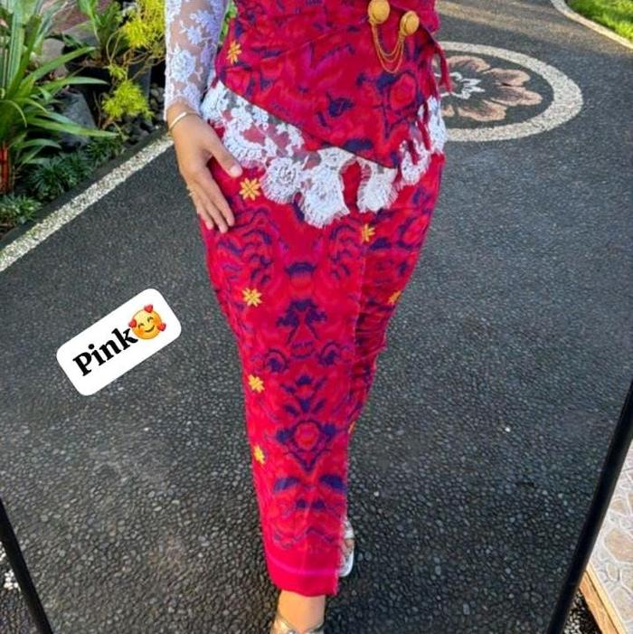 KAIN ENDEK KATUN TRETES EMAS SET SELENDANG TERMURAH TERLARIS / ENDEK BALI KATUN/ BAWAHAN KEBAYA