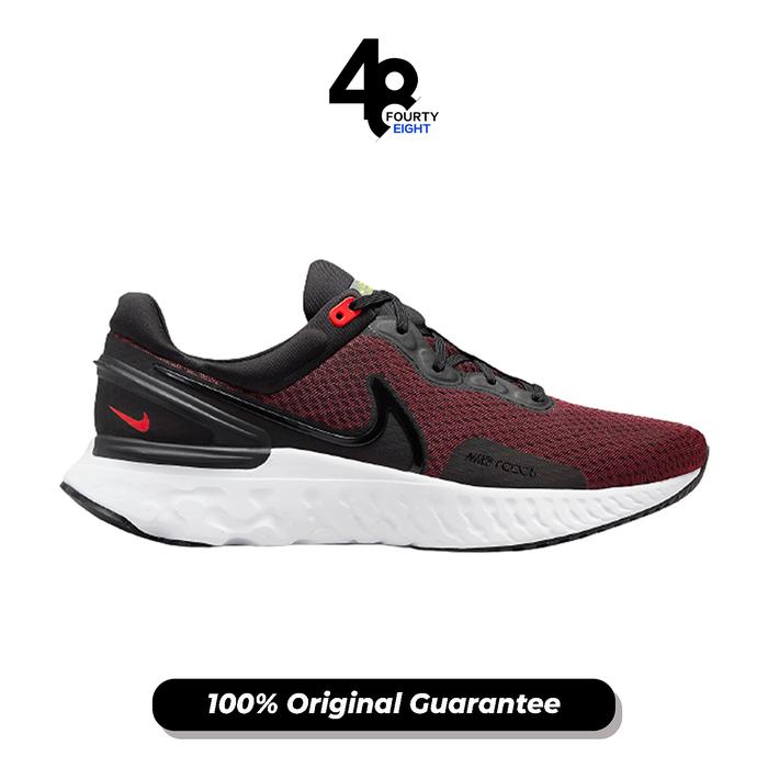 Sepatu Lari Pria Nike React Miler 3 Black Siren Red (DD0490-003) Original