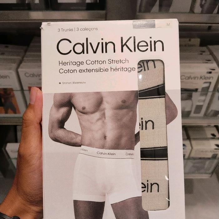 Underwear Pria Calvin Klein Original Black - Trunk Cotton - Isi 3 Pack