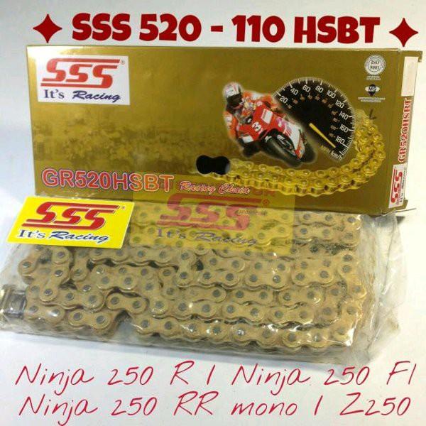 SSS 520HSBT 110L Gold Heavy Duty Touring Chain Rantai Rante 520 hsbt ninja 250 ninja250 250R 250Fi R
