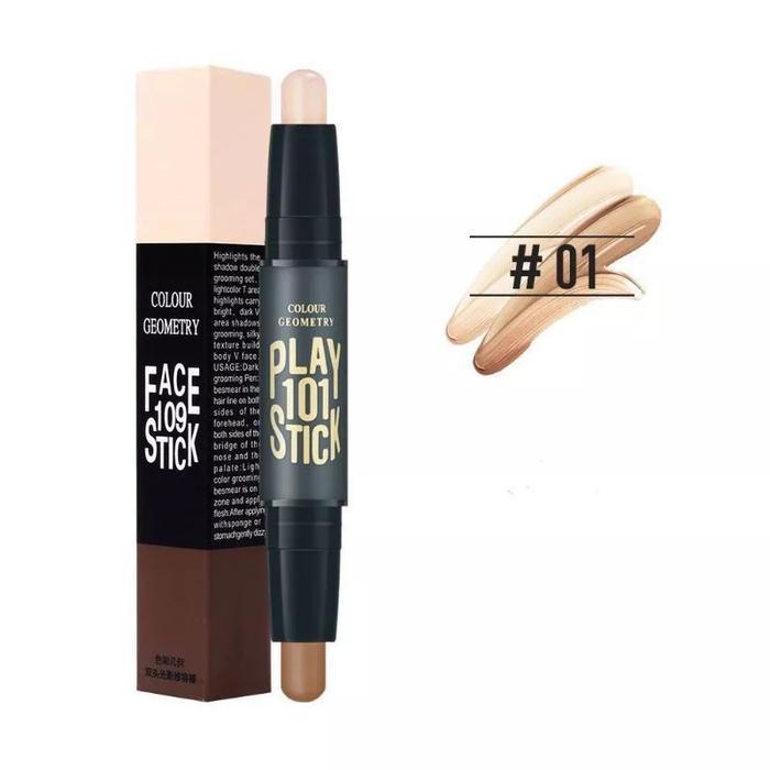 1002 Concealer Stick Geometry Countour Stick 2 In 1 Face Stick Long Lasting - 01