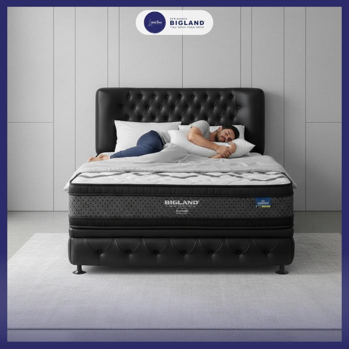 Kasur Spring bed tinggi 30 cm garansi 15 tahun ukuran 140x200, 160x200, 180x200 Fressio Double Plus
