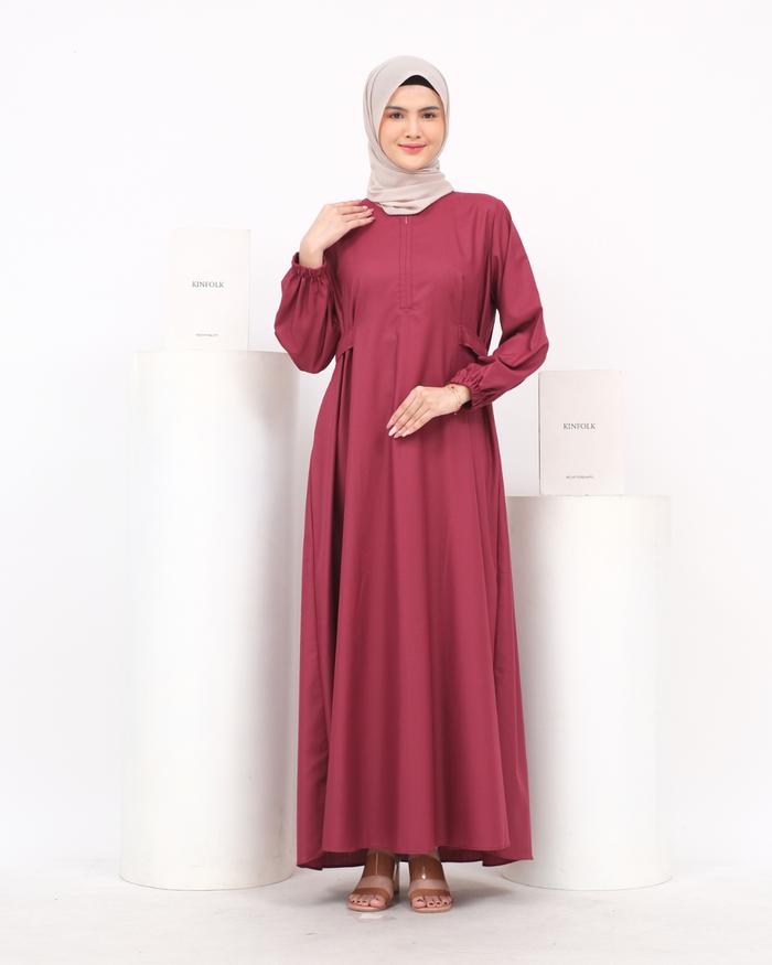 Damira Abaya - Toyobo Premium - Black, Navy, Pure White, Nude, Milo, Maroon Muslim Gamis Wanita Syar