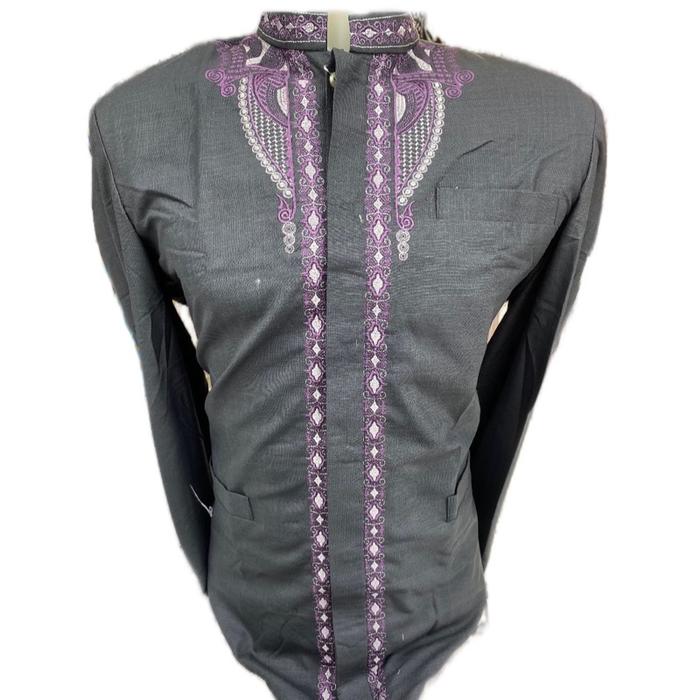 Jas Koko Hasgradini Katun India Lengan Panjang serian warna - Pria Dewasa - Warna Hitam - Casual Ny