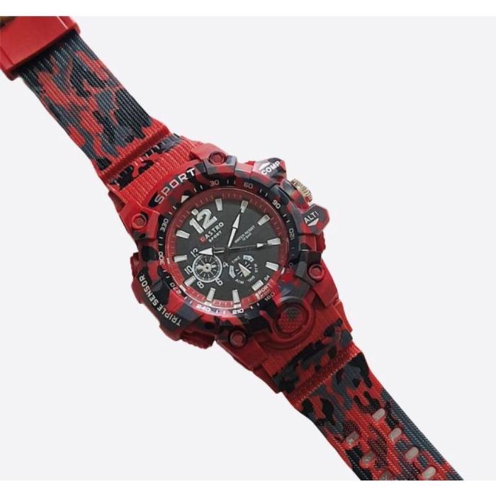 Jam tangan Pria sport Q&Q Loreng army tali rubber QQ army tali kwalitas bagus