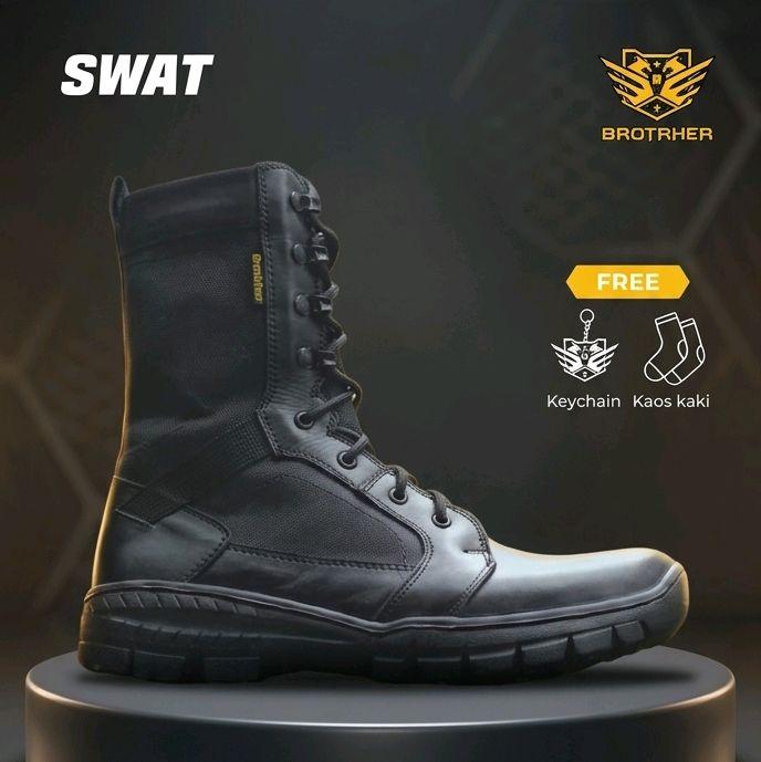 SEPATU PDL TNI POLRI KULIT ASLI KOMBINASI KORDURA SLETING TYPE CQB Boots