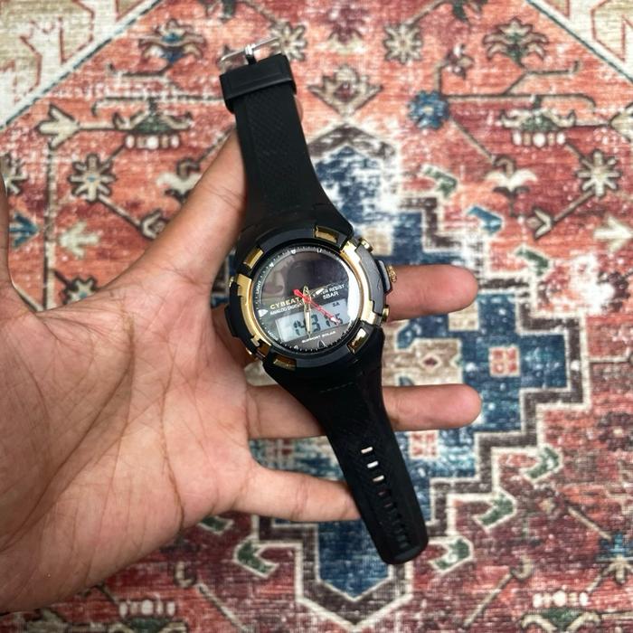 Jam Tangan Cybeat J-Axis black gold jdm anadigi vintage jadul unik retro casio baby g gshock