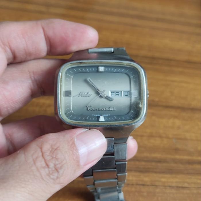RARE Mido commander 70s Datoday T swiss made T Automatic Mesin Normal Bekas Surabaya Antik Vintage