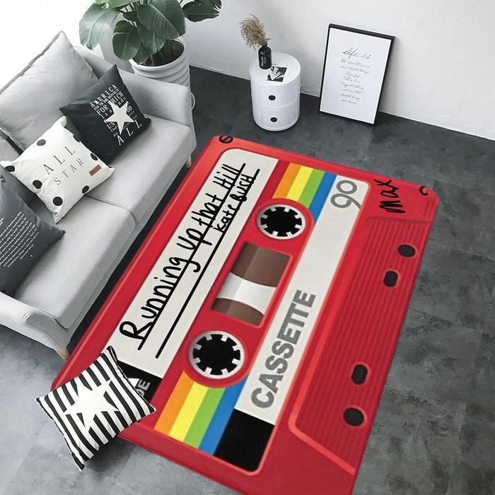 Flannel Floor Mat Run Up That Hill Stranger Things Non-Slip Living Room Bath Carpet Sofa Table Large