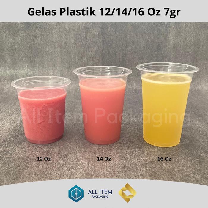 Safitiri Gelas Plastik Pp Tebal / Bisa Seal / Rjm Plastic Cup 7Gr 12 Oz 14 Oz 16 Oz @50 Pcs