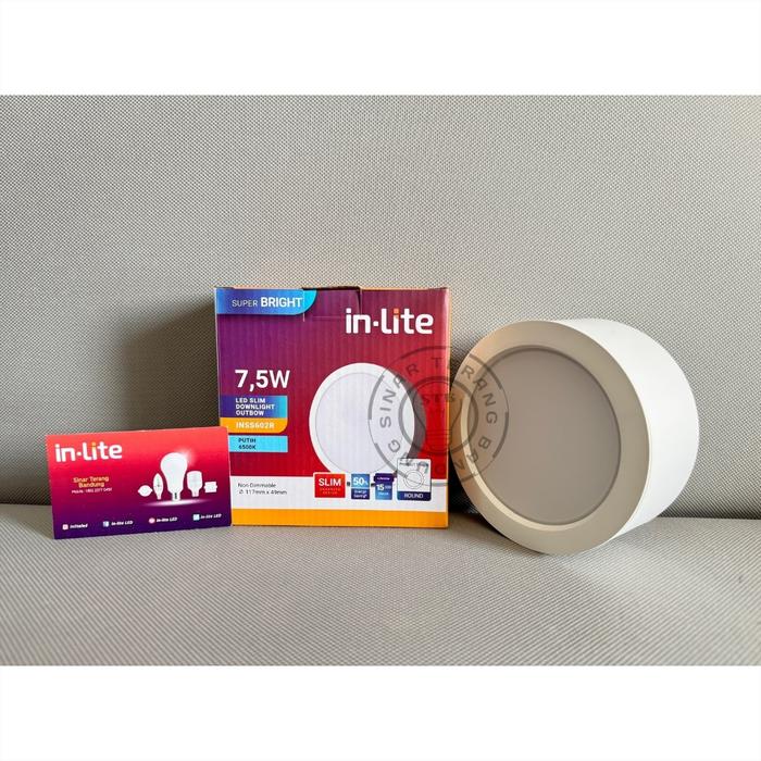LAMPU LED INLITE SLIM DOWNLIGHT OUTBOW TEMPEL BULAT 7,5 WATT 7,5W - INSS602R