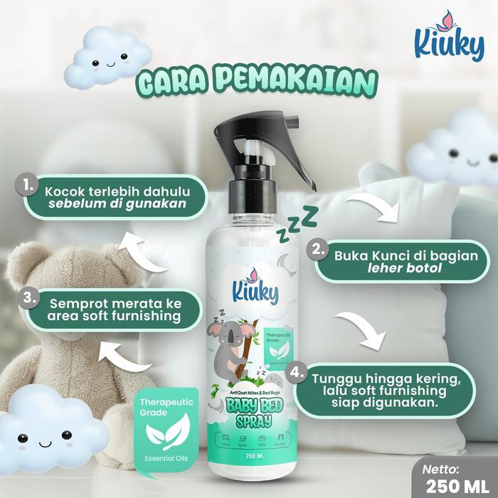 Kiuky Baby Bed Spray - Anti Tungau, Pembasmi Kutu Kasur, Kutu Busuk Dan Akti Bacterial Kasur Bayi 25