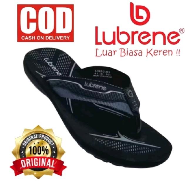 Lubrene sandal pria original 100% ori hitam abu awet dan tahan lama Jepit Sendal