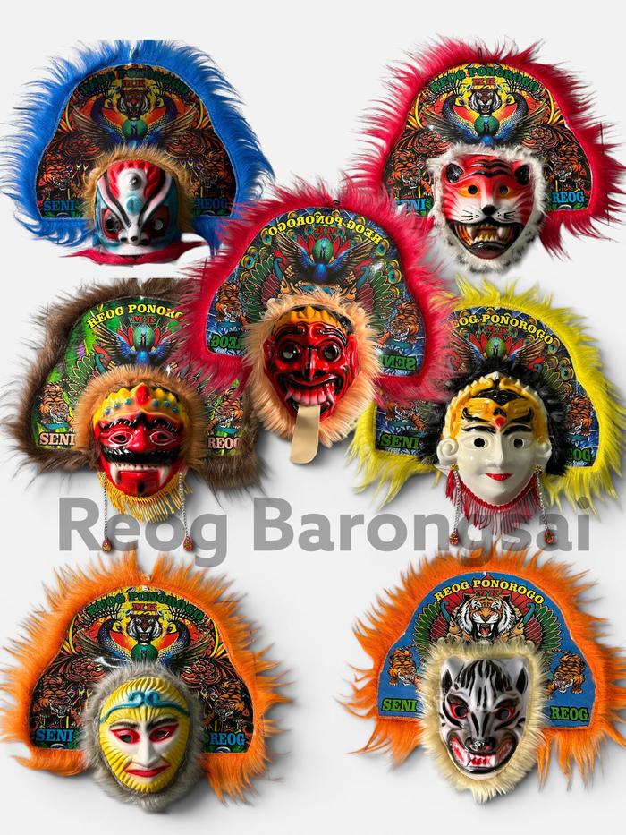 Mainan tradisional topeng reog ponorogo karakter / mainan reog ponorogo anak anak
