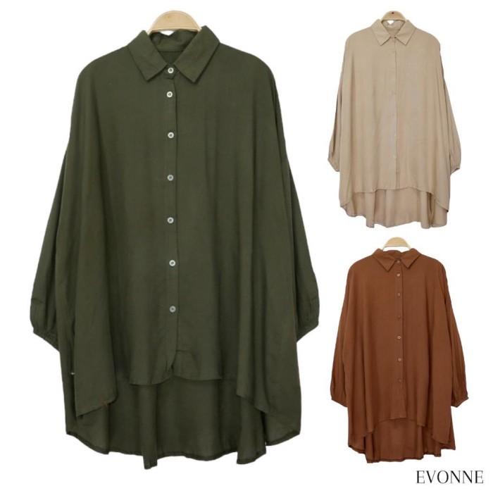 N㊚3R EVONNE ATASAN BAJU WANITA KEMEJA TAMARA RAYON JUMBO E-203 P☎T5