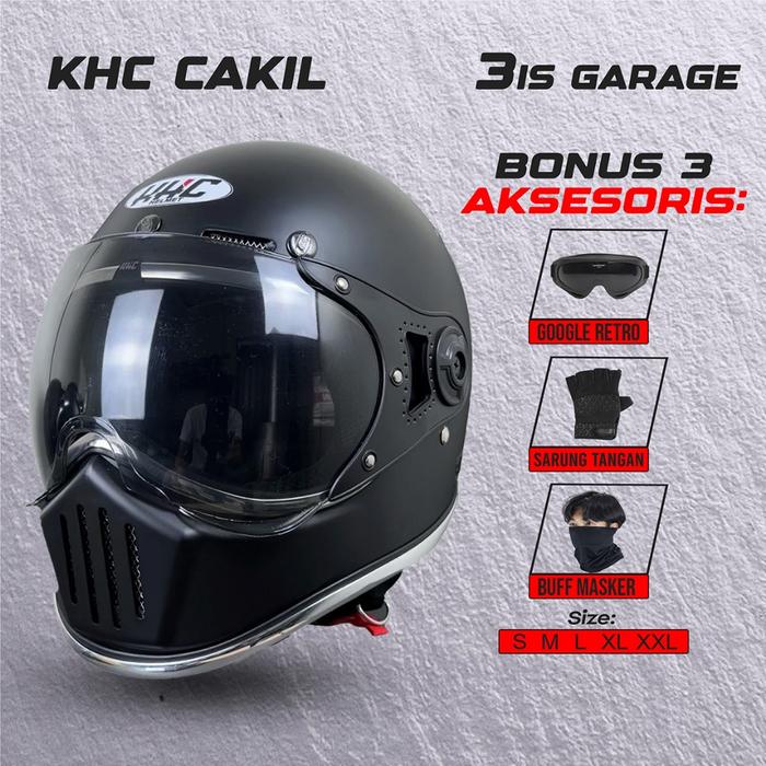 Helm Cakil KHC KACA PILOT LIST CHROME Full Face