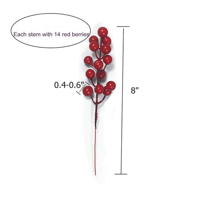 24Pcs Simulation Berries Artificial Berry Spray Stem Of Berries