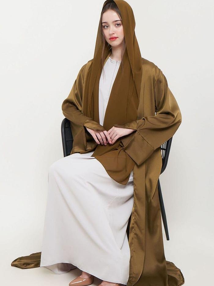 AYZA - Jezlyn Abaya Outer Free Pashmina Kaia Sateen Premium