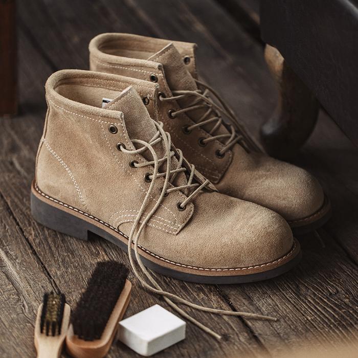 Maden Vintage Leather Boots for Men High-top Military Work Safety