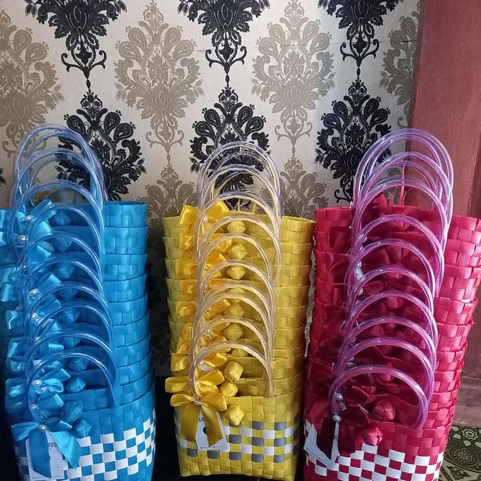TAS  ANYAMAN PLASTIK UKURAN 3KG BERAS MOTIF BIASA