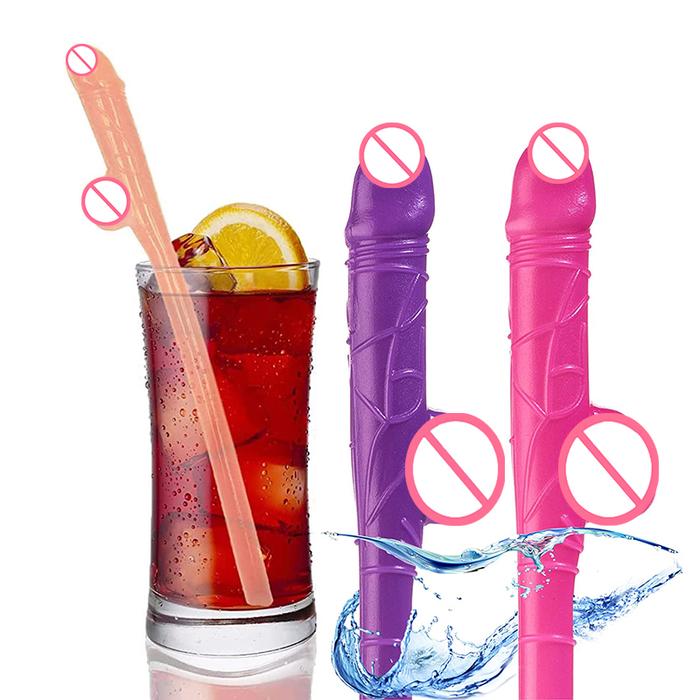 50 Buah Sedotan Plastik Penis Minum Boba Jerami Kontol Willy Hen