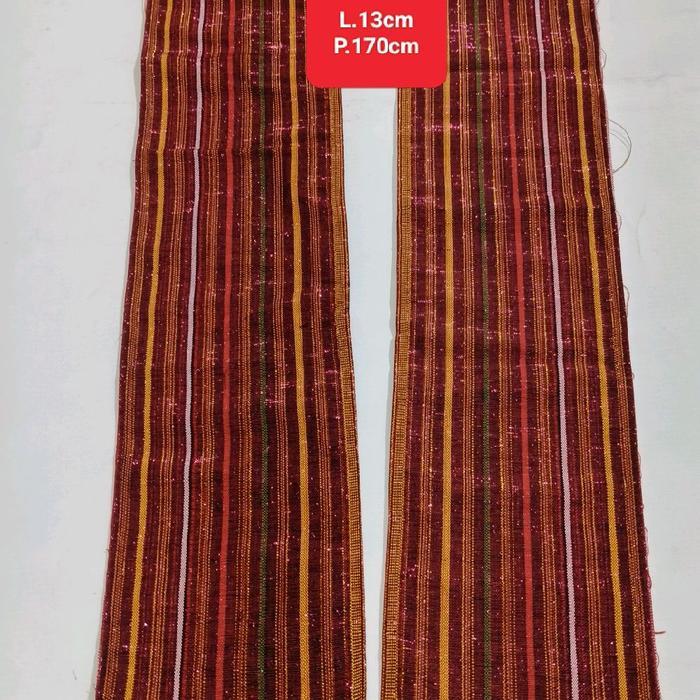 Scraf Ulos Mangiring Etnik Batak Toba Jahitan Rapi Lebar 13 Cm Panjang 170 Cm Cocok Untuk Berbagai G