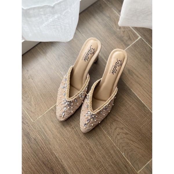 Heels Brukat 7cm payet ricis Wanita