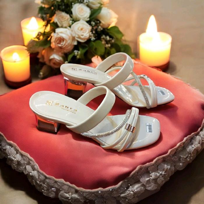 MR 10 Sandal wanita heels/wedges terbaru hak kaca 5CM