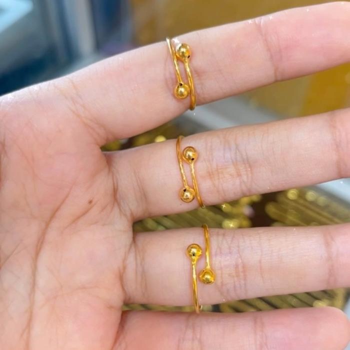 Cincin boba setengah gram emas muda cincin boba polos setengah gram