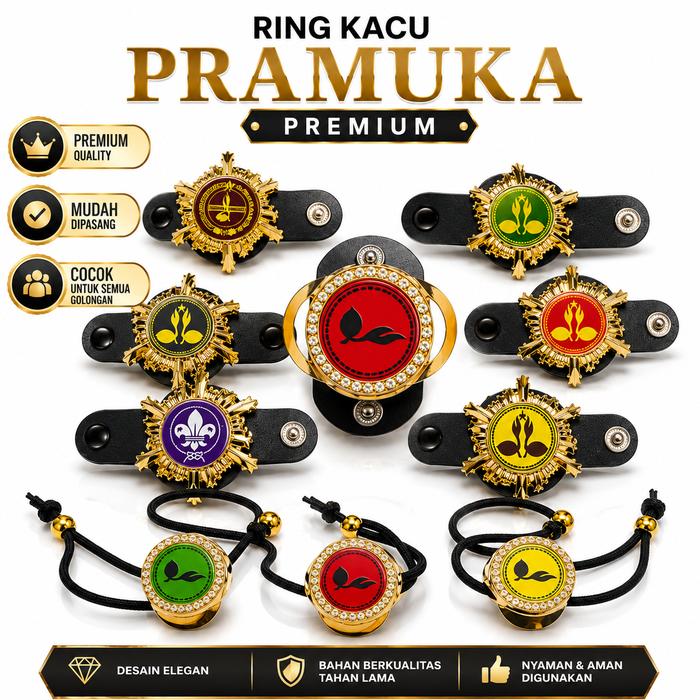 Ring Kacu Kancing Klip Pengait Pengunci Penjepit Scarf Hasduk Dasi Pramuka Merah Putih Model Matahar