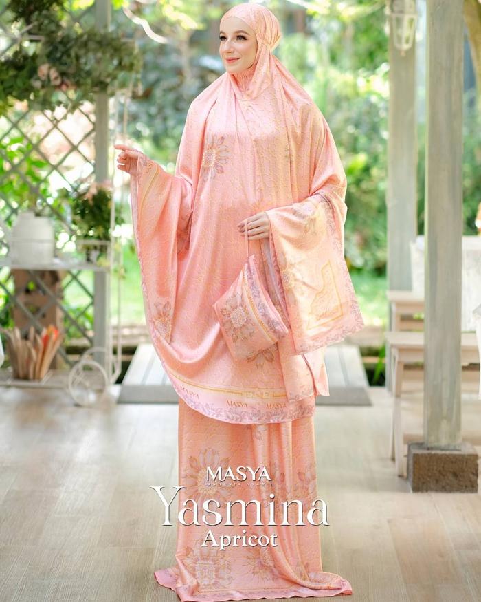 Yasmina mukena apricot - mukena premium - mukena masya syar'i