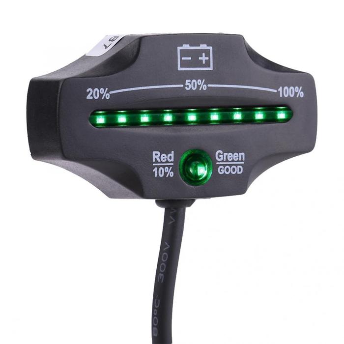 Volt Meter Led 12V 24V LED Battery Meter Indicator Gauge for  Carts