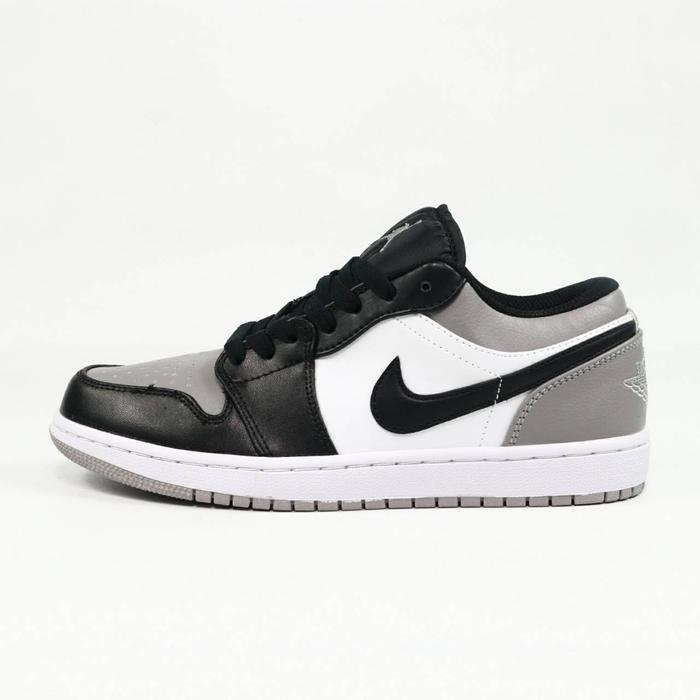 SEPATU CASSUAL UNISEX AIR JORDAN 1 LOW BLACK GREY BNIB FULL TAG BARCODE BAHAN LEATHER KULIT