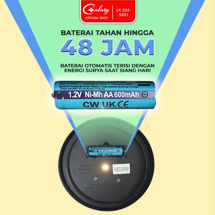 CALARY Lampu Taman Tenaga Surya Panel Solar Penerangan Jalan Otomatis Tancap 202-5031