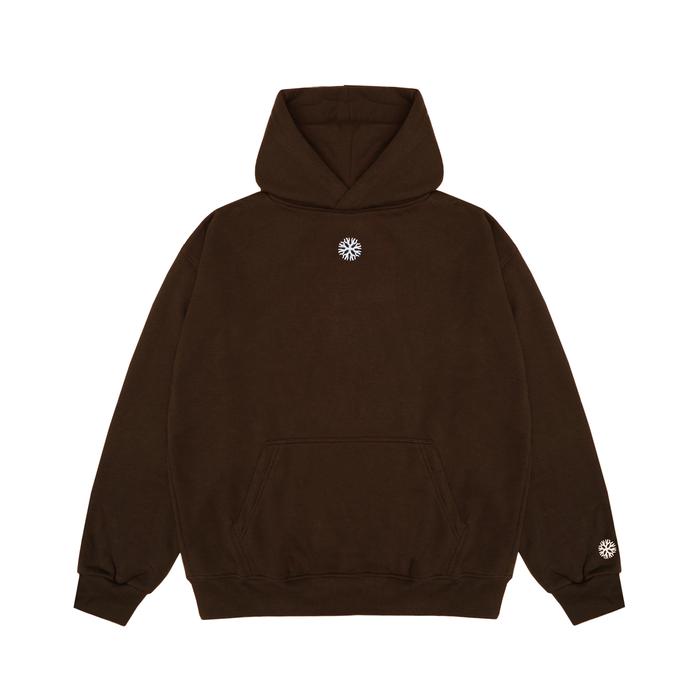 Dryroots Inc Hoodie Oversized Round Center Logo Brown