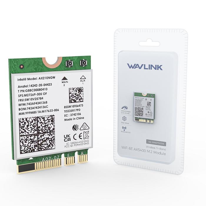 WAVLINK Wireless WiFi Card Intel AX210 Tri-Band 5400Mbps Network Adapter WiFi 6E PCI PCIe Express