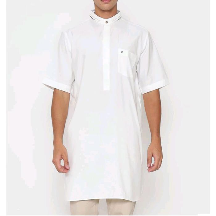 Baju Koko Kurta Al-luthfi Putih BW Lengan Pendek dan Lengan Panjang Model Terbaru / Baju Koko Pakist