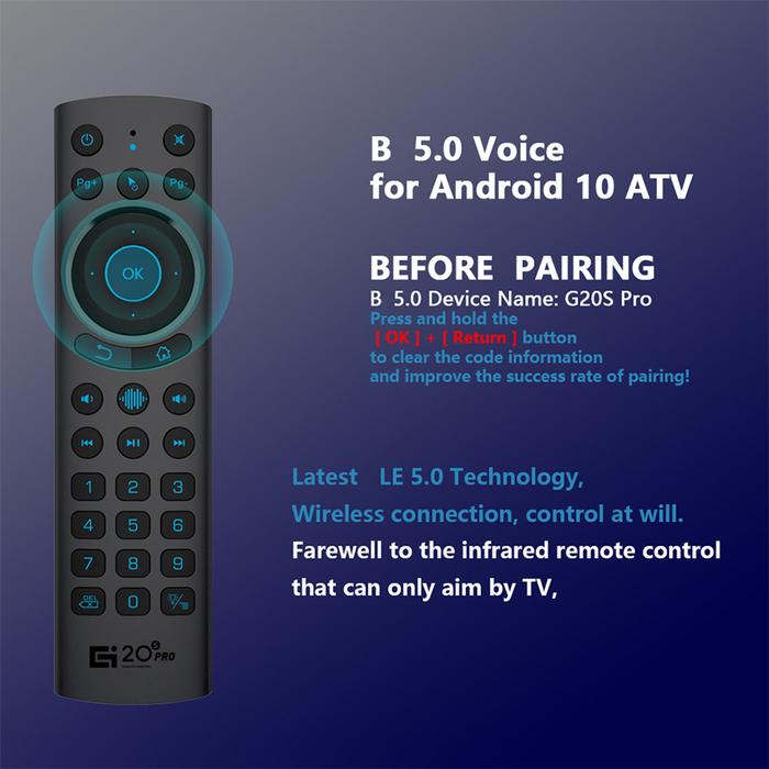 G20BTS Plus G20S PRO 2.4G Wireless Smart Voice Air Mouse Gyroscope IR