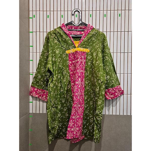 Preloved Blouse Tunic Batik Wanita Motif Mega Mendung Kombinasi, Colorful batik Pattern