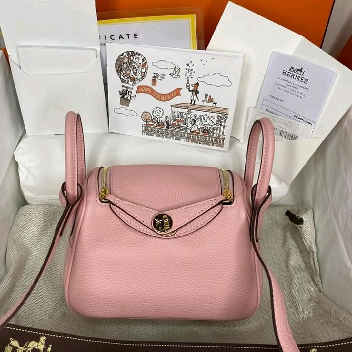 Preloved Lindy 19 Rose Sakura Clemence Gold hardware Premium Super Clone Bag   Totebag Wanita