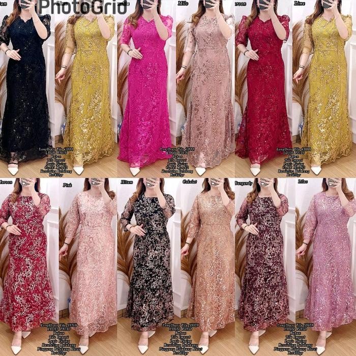 Long dress tile payet panjang