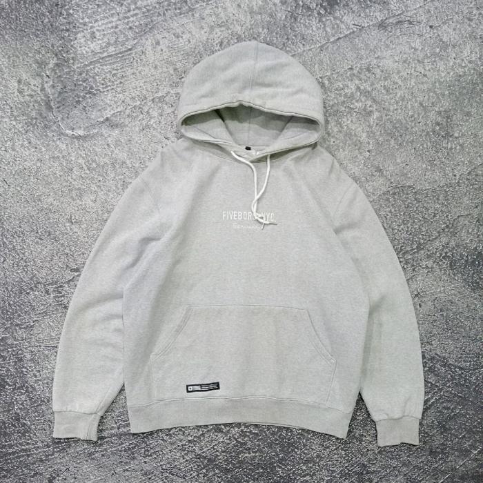 Jaket Hoodie pria ABNORMAL THING RIOWORKS abu abu murah size xl